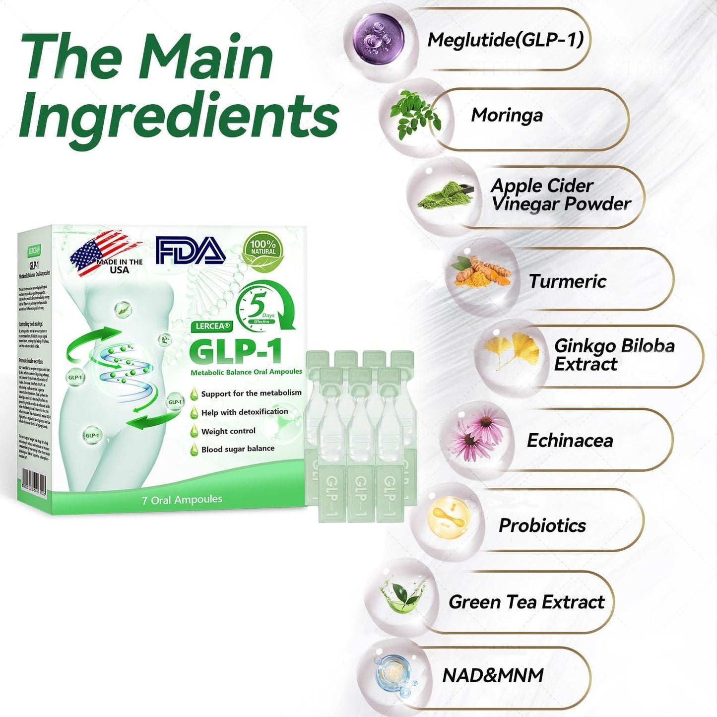 30% OFF🎁🎁𝐋𝙀𝑹𝐂𝗘𝗔® 𝑮𝗟𝐏-𝟭 Metabolic Balance Oral Ampoules👩⚕️