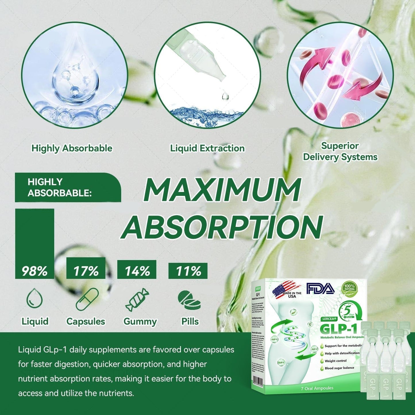 30% OFF🎁🎁𝐋𝙀𝑹𝐂𝗘𝗔® 𝑮𝗟𝐏-𝟭 Metabolic Balance Oral Ampoules👩⚕️