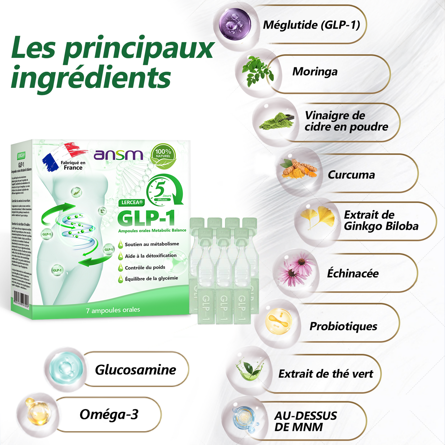 30 % DE RÉDUCTION 🎁🎁 𝐋𝙀𝑹𝐂𝗘𝗔® 𝑮𝗟𝐏-𝟭 Ampoules Orales pour l’Équilibre Métabolique 👩‍⚕️